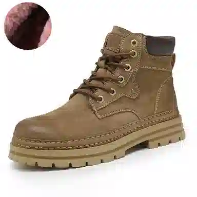 袋鼠头 头层猪皮 经典简约 个性百搭时尚 短筒 马丁靴 男女同款