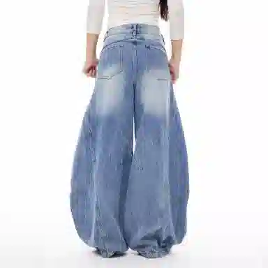COLDSTONE Crack Knife Wide Leg Jeans