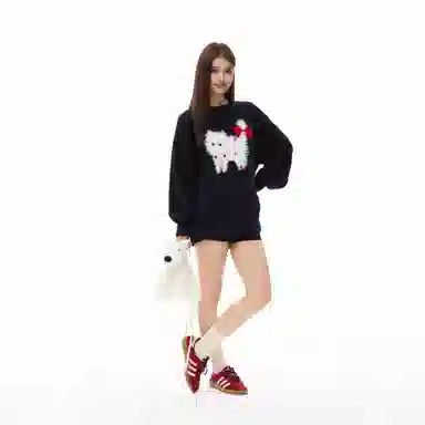 COLDSTONE Cat 3D Retro Loose Sweater
