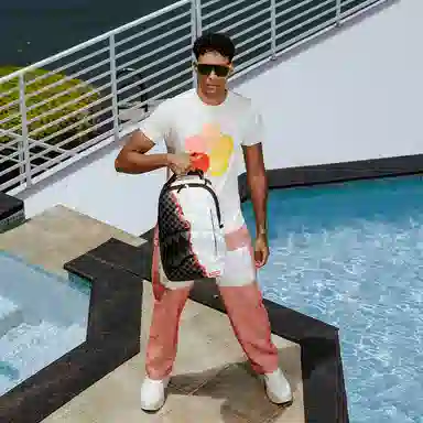 Sprayground Shark Logo Checkered Backpack