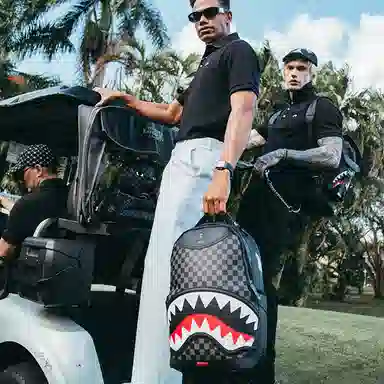 Sprayground Shark Mouth Checkered Backpack