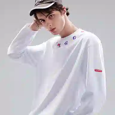 SPRAYGROUND Shark Logo Embroidered Long Sleeve Tee