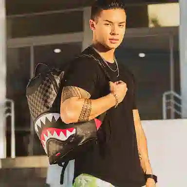 Sprayground Shark Mouth Checkered Backpack