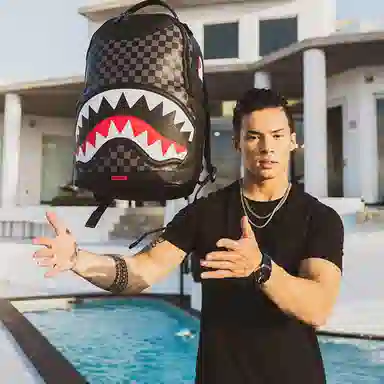 Sprayground Shark Mouth Checkered Backpack