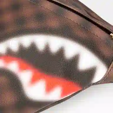 SPRAYGROUND Shark Logo Checkerboard Waist Bag Brown