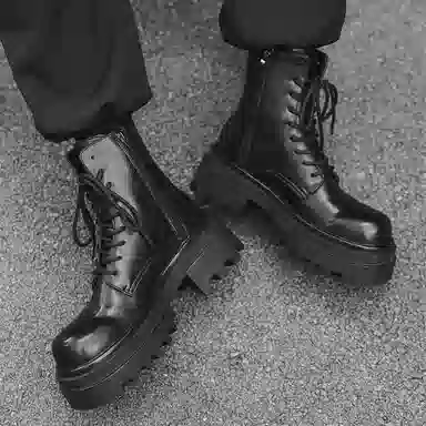 V ZERO FIVE Derby Boots Black