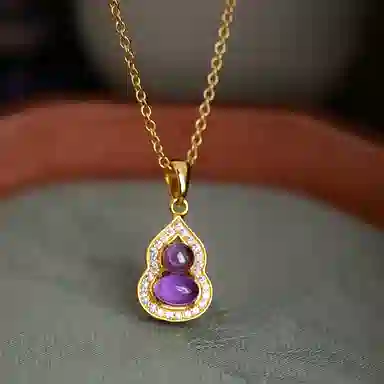 小银匠 葫芦新中式民族风复古气质福禄国潮百搭古风#好运天然 紫水晶 项链 女款