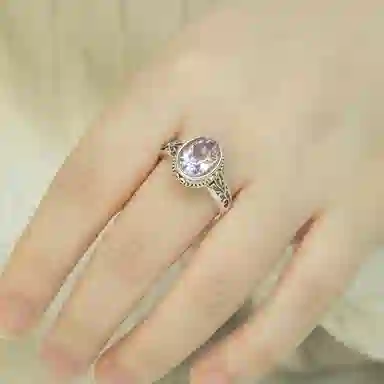 小银匠 个性百搭小众设计时尚天然 紫水晶 戒指 女款