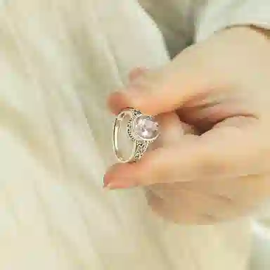 小银匠 个性百搭小众设计时尚天然 紫水晶 戒指 女款