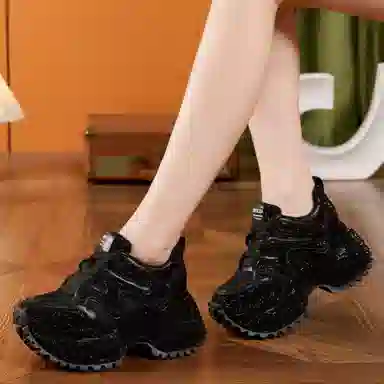 满钻厚底内增高百搭休闲运动户外时尚潮流学院风运动鞋 减震耐磨平衡 低帮 老爹鞋 女款