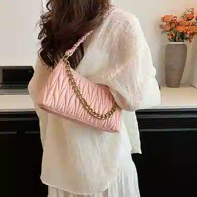 JIANGLIDA Pleated Chain Bag