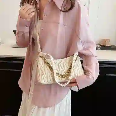 JIANGLIDA Pleated Chain Bag