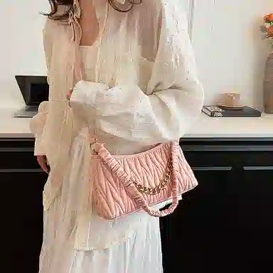 JIANGLIDA Pleated Chain Bag
