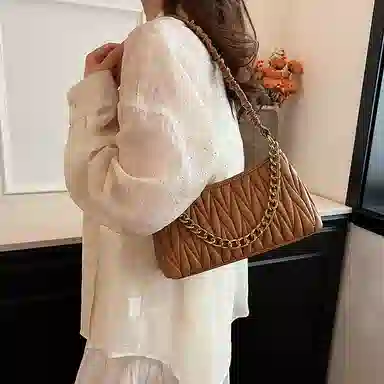 JIANGLIDA Pleated Chain Bag