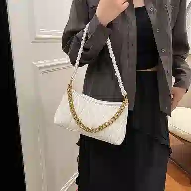 JIANGLIDA Pleated Chain Bag