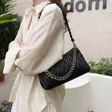 JIANGLIDA Pleated Chain Bag