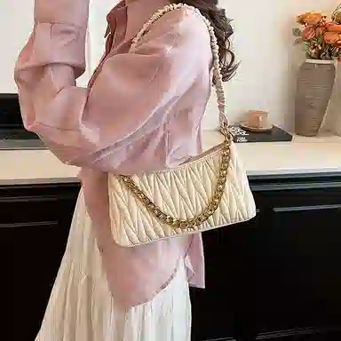 JIANGLIDA Pleated Chain Bag