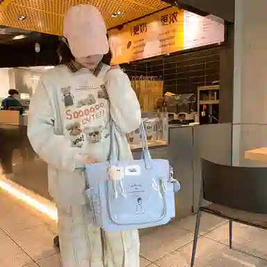 单肩包 可爱透明斜挎包包女学生手提包大容量卡通单肩托特包