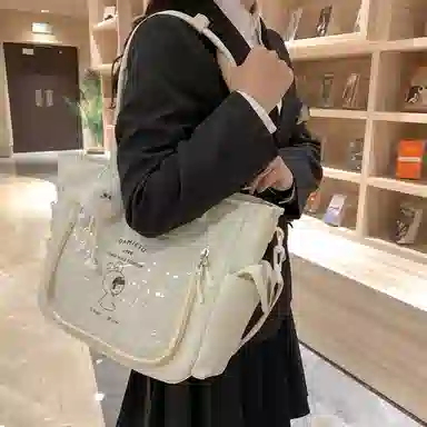 单肩包 可爱透明斜挎包包女学生手提包大容量卡通单肩托特包
