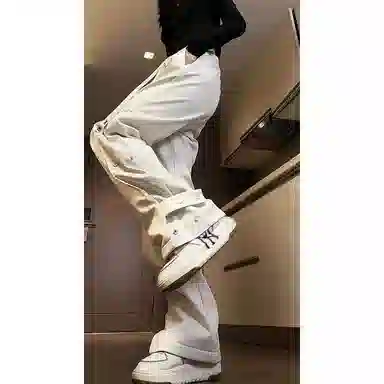 帝狼牛 美式复古机能风高街百搭微喇工装伞兵裤休闲裤 男女同款