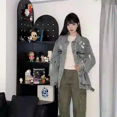 MARTHENAUT Vintage Painted Denim Jacket