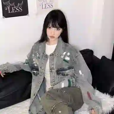 MARTHENAUT Vintage Painted Denim Jacket