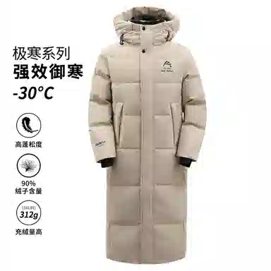 鸭鸭 简约通勤连帽时尚直筒时尚加厚纯色羽绒服 男女同款