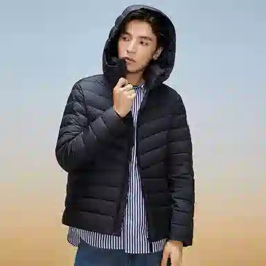 鸭鸭 轻薄休闲保暖连帽短款羽绒服 男女同款