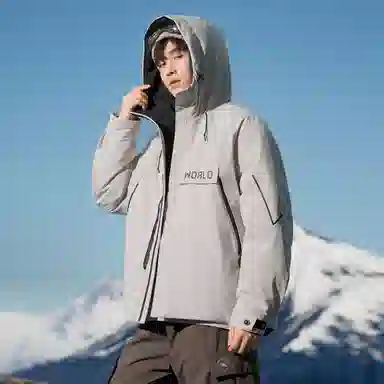 鸭鸭 户外品质鸭绒时尚连帽运动休闲羽绒服 男款