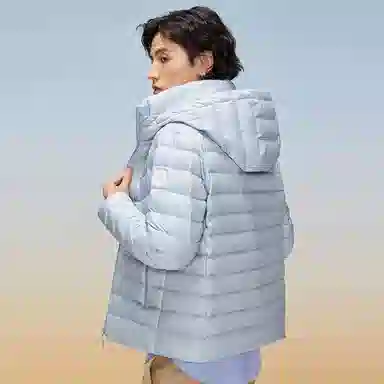 鸭鸭 轻薄休闲保暖连帽短款羽绒服 男女同款