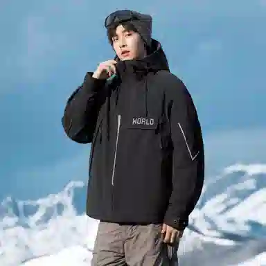 鸭鸭 户外品质鸭绒时尚连帽运动休闲羽绒服 男款