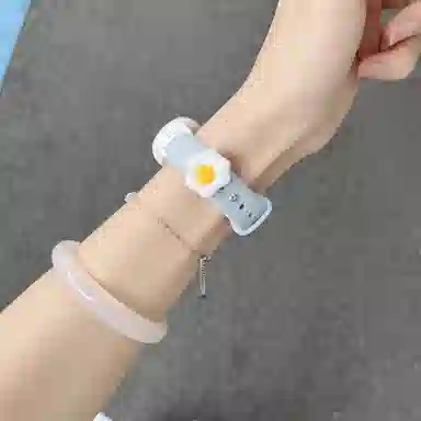 创意达 小米适用 手表表带 硅胶材质 卡通可爱撞色荷包蛋硅胶表带男女通用