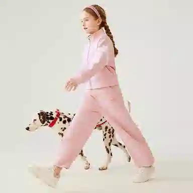 【5A抑菌】英氏 学院风纯色基础款宽松阔腿香蕉裤型卫裤中大童网眼透气针织运动裤 夏季 儿童款