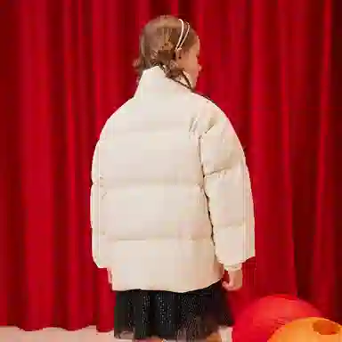 【90%绒】英氏 童装 立领加厚保暖防风蝴蝶结拜年服羽绒服 冬季 女童