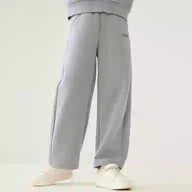 【5A抑菌】英氏 学院风纯色基础款宽松阔腿香蕉裤型卫裤中大童网眼透气针织运动裤 夏季 儿童款