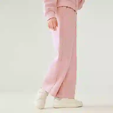 【5A抑菌】英氏 学院风纯色基础款宽松阔腿香蕉裤型卫裤中大童网眼透气针织运动裤 夏季 儿童款