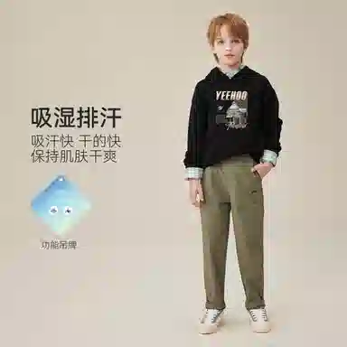 英氏 连帽运动上衣舒适吸湿排汗长袖卫衣青少年