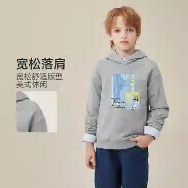 英氏 连帽运动上衣舒适吸湿排汗长袖卫衣青少年