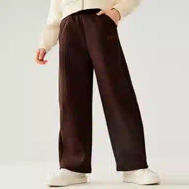 【5A抑菌】英氏 学院风纯色基础款宽松阔腿香蕉裤型卫裤中大童网眼透气针织运动裤 夏季 儿童款