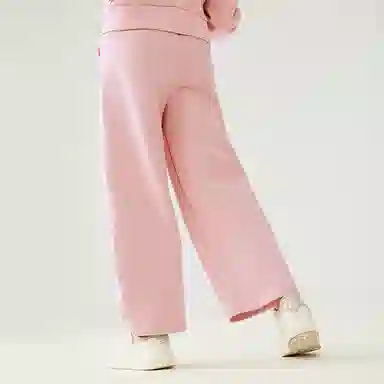 【5A抑菌】英氏 学院风纯色基础款宽松阔腿香蕉裤型卫裤中大童网眼透气针织运动裤 夏季 儿童款