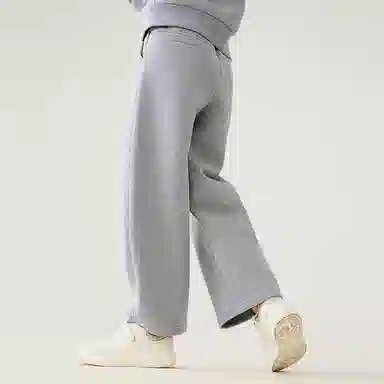 【5A抑菌】英氏 学院风纯色基础款宽松阔腿香蕉裤型卫裤中大童网眼透气针织运动裤 夏季 儿童款