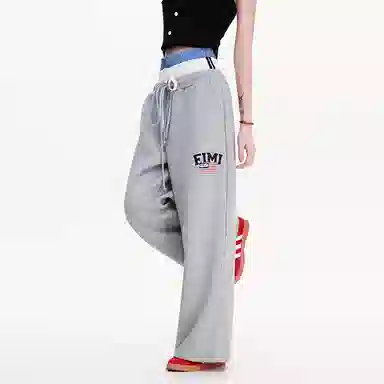 POWXV Retro Layered Waist Tie Sweatpants