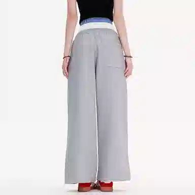 POWXV Retro Layered Waist Tie Sweatpants