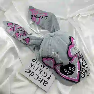 OXO OVERLOAD Rabbit Ear Washed Denim Baseball Cap