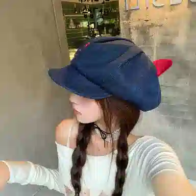 OXO OVERLOAD Rabbit Ear Washed Denim Beret