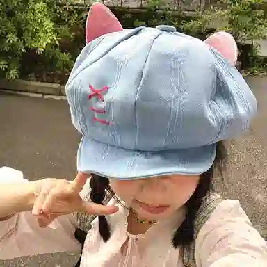 OXO OVERLOAD Rabbit Ear Washed Denim Beret