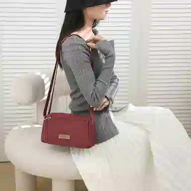 捷朗仕 纯色休闲简约日常通勤时尚百搭 尼龙布 单肩斜挎包 男女同款情侣款 多色