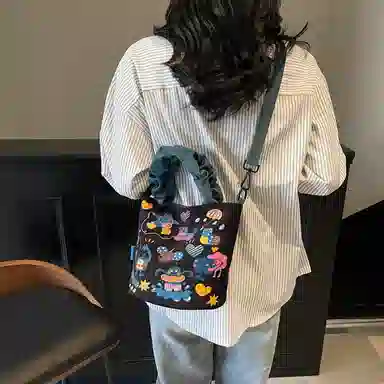 捷朗仕 休闲百搭卡通狗狗 布 手提包 女款 多色