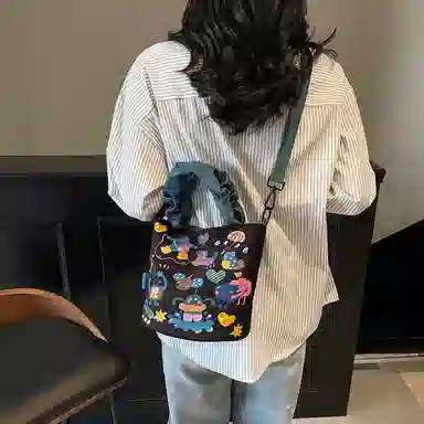 捷朗仕 休闲百搭卡通狗狗 布 手提包 女款 多色