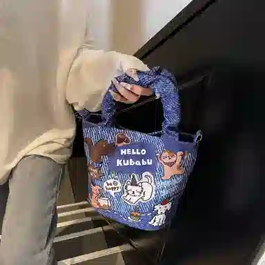 捷朗仕 休闲百搭卡通狗狗 布 手提包 女款 多色